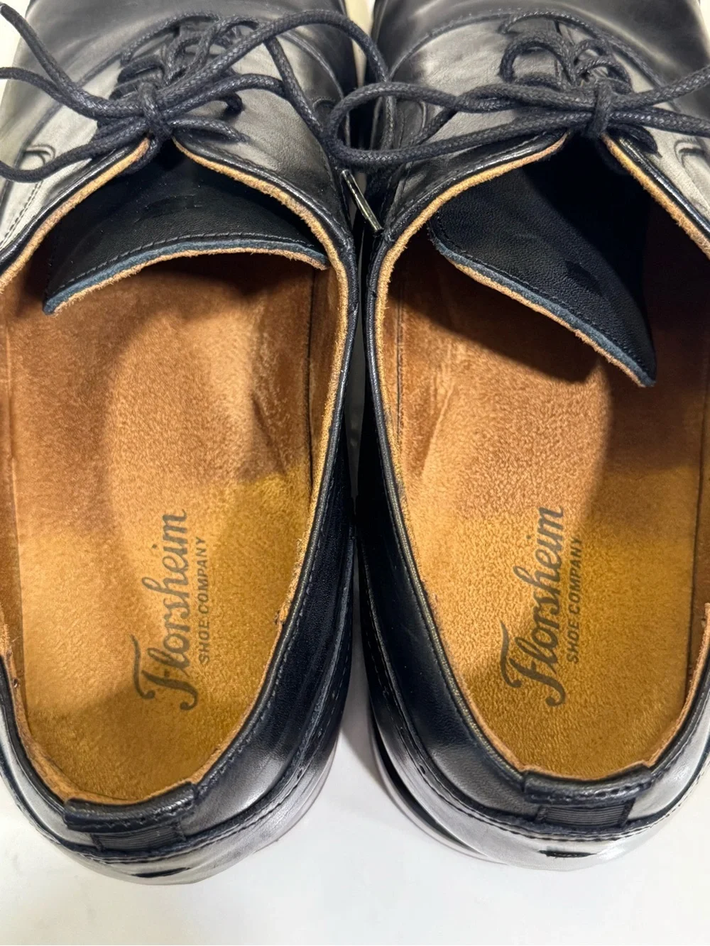 Florsheim Black Leather Cap-Toe Derby Dress Shoes